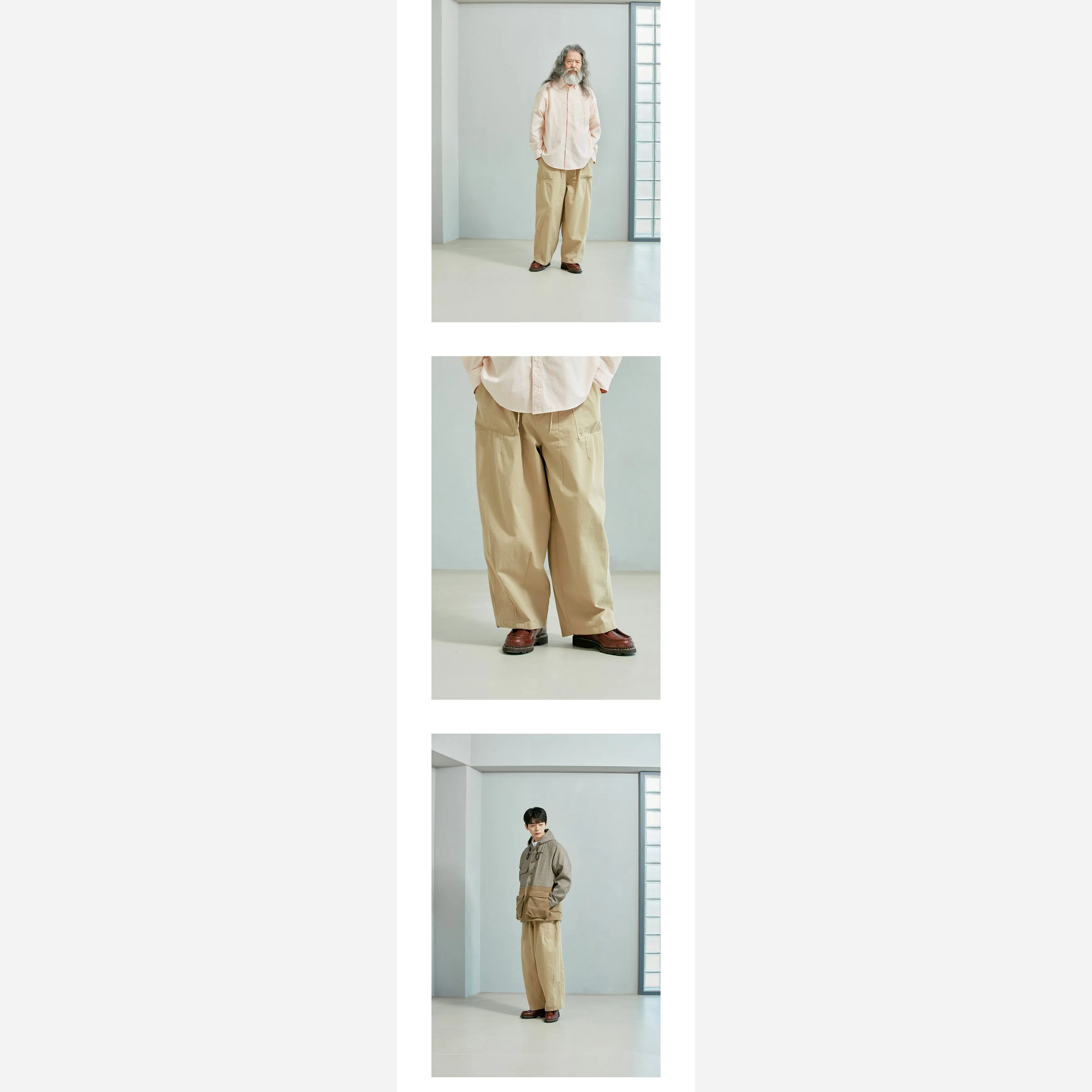 TWILL BALLOON PANTS - BEIGE