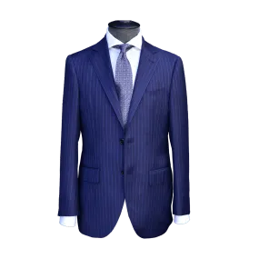 VINCENT BLUE ROPE STRIPE SUIT IN ZQ MERINO WOOL