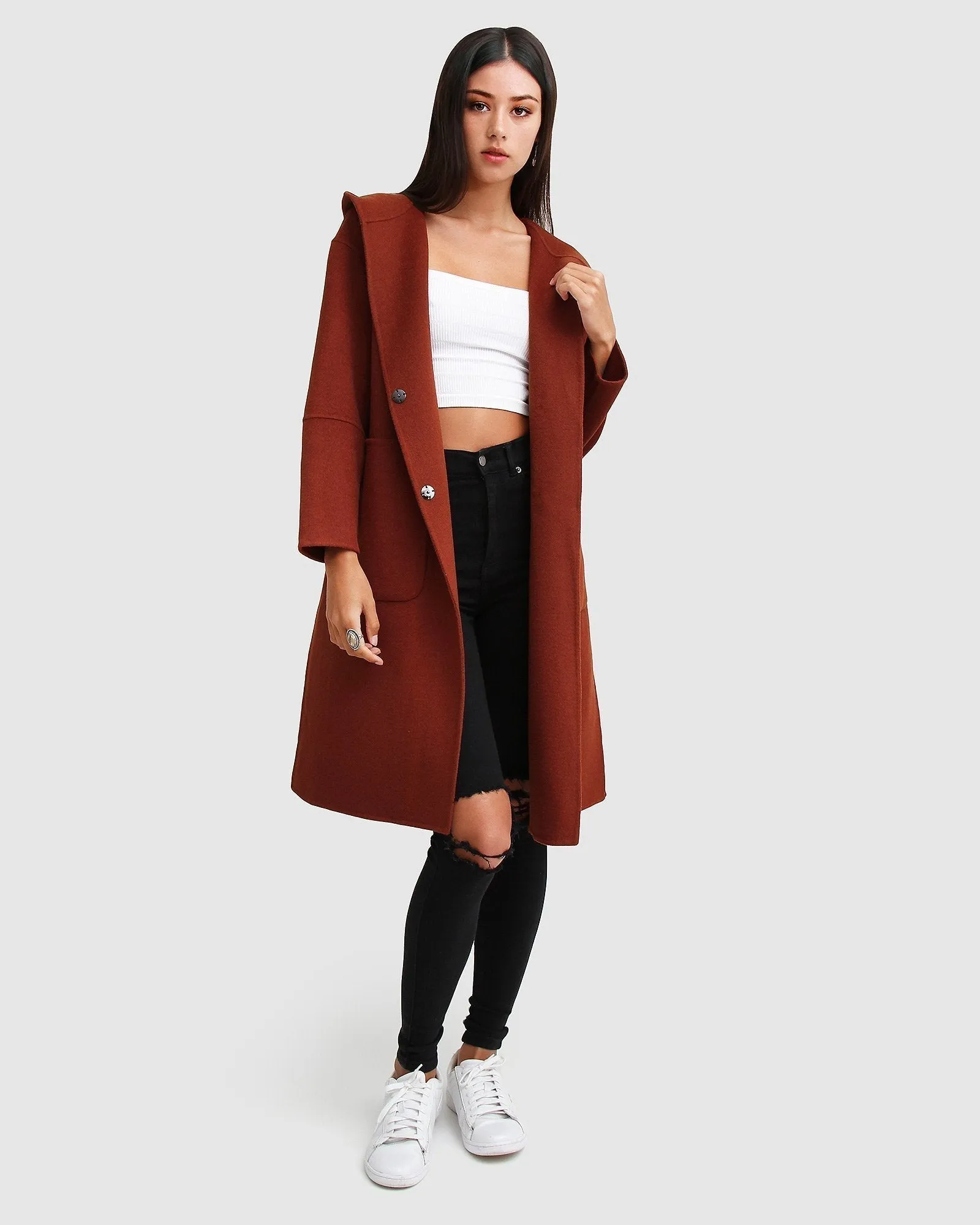 Walk This Way Wool Blend Oversized Coat - Caramel