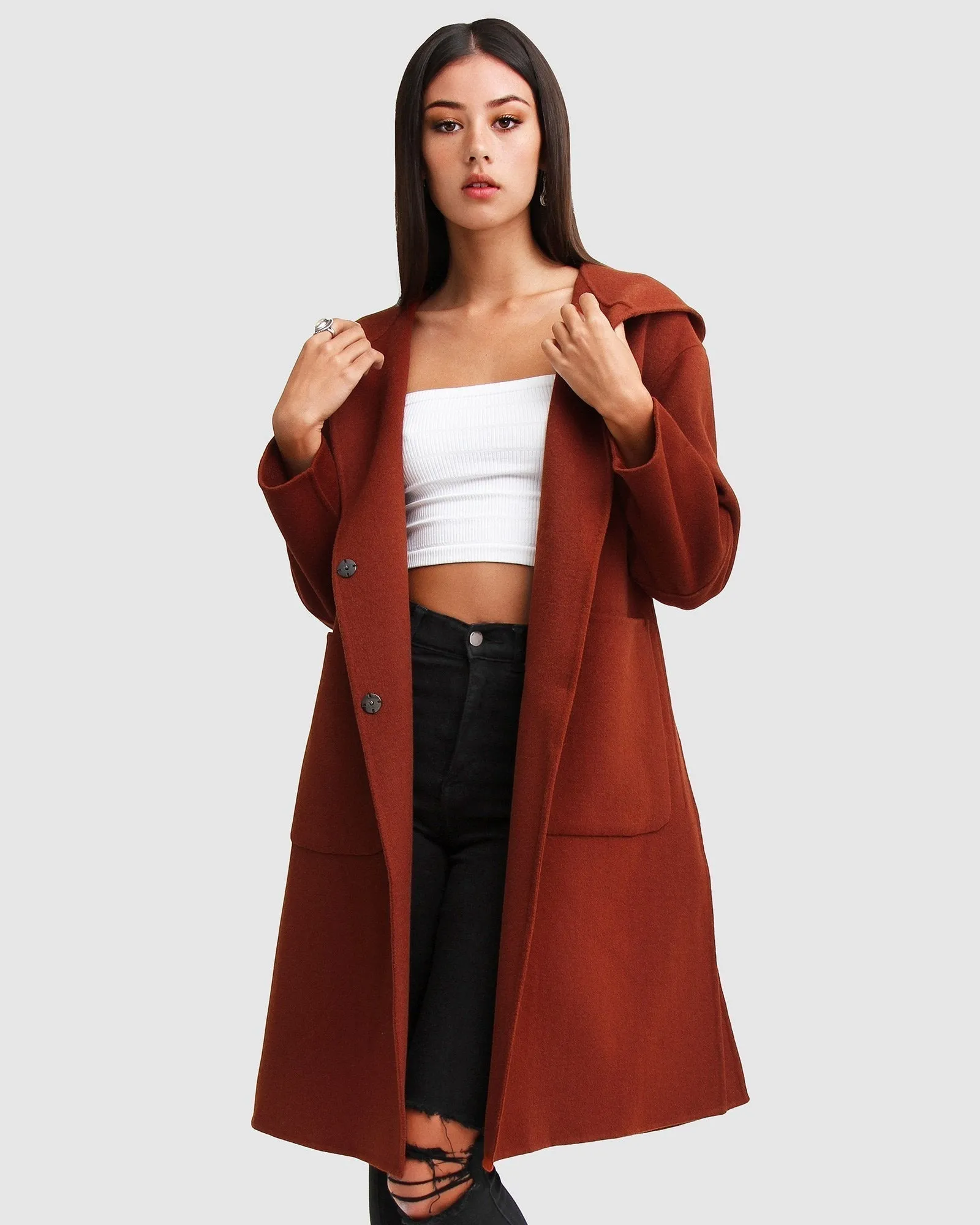 Walk This Way Wool Blend Oversized Coat - Caramel