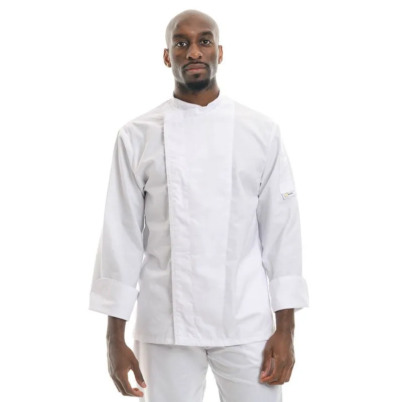 White Kitchen Coat Cotton 100 Percent Canvas - MANELLI