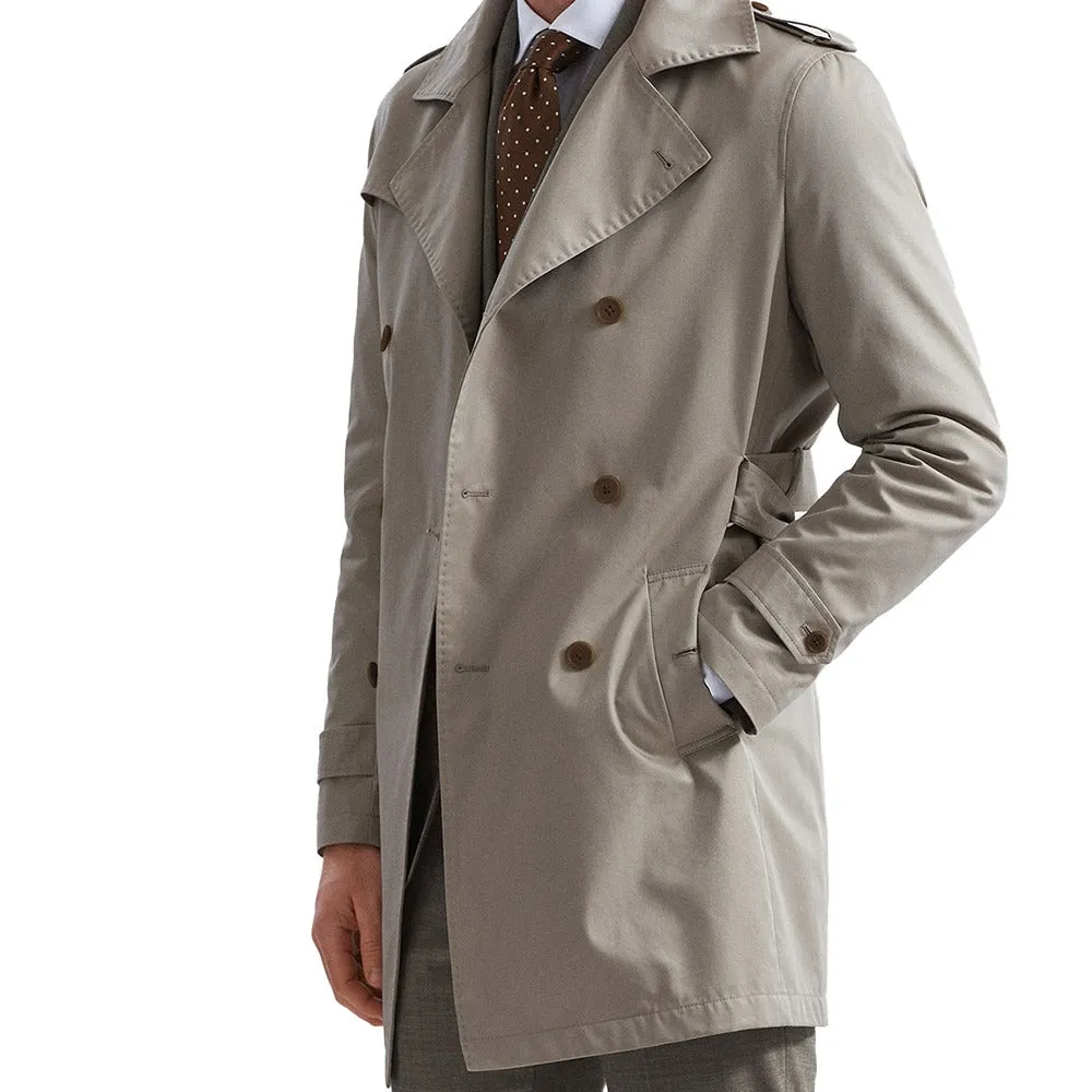 Winter Double-Breasted Ecru Trench Coat