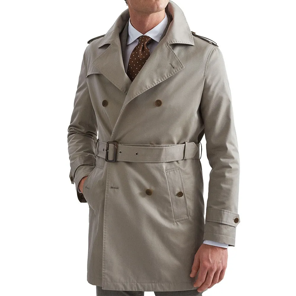 Winter Double-Breasted Ecru Trench Coat