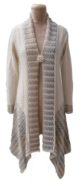 Winter Knitted Long Sleeve Cardigan Size 10 12 14