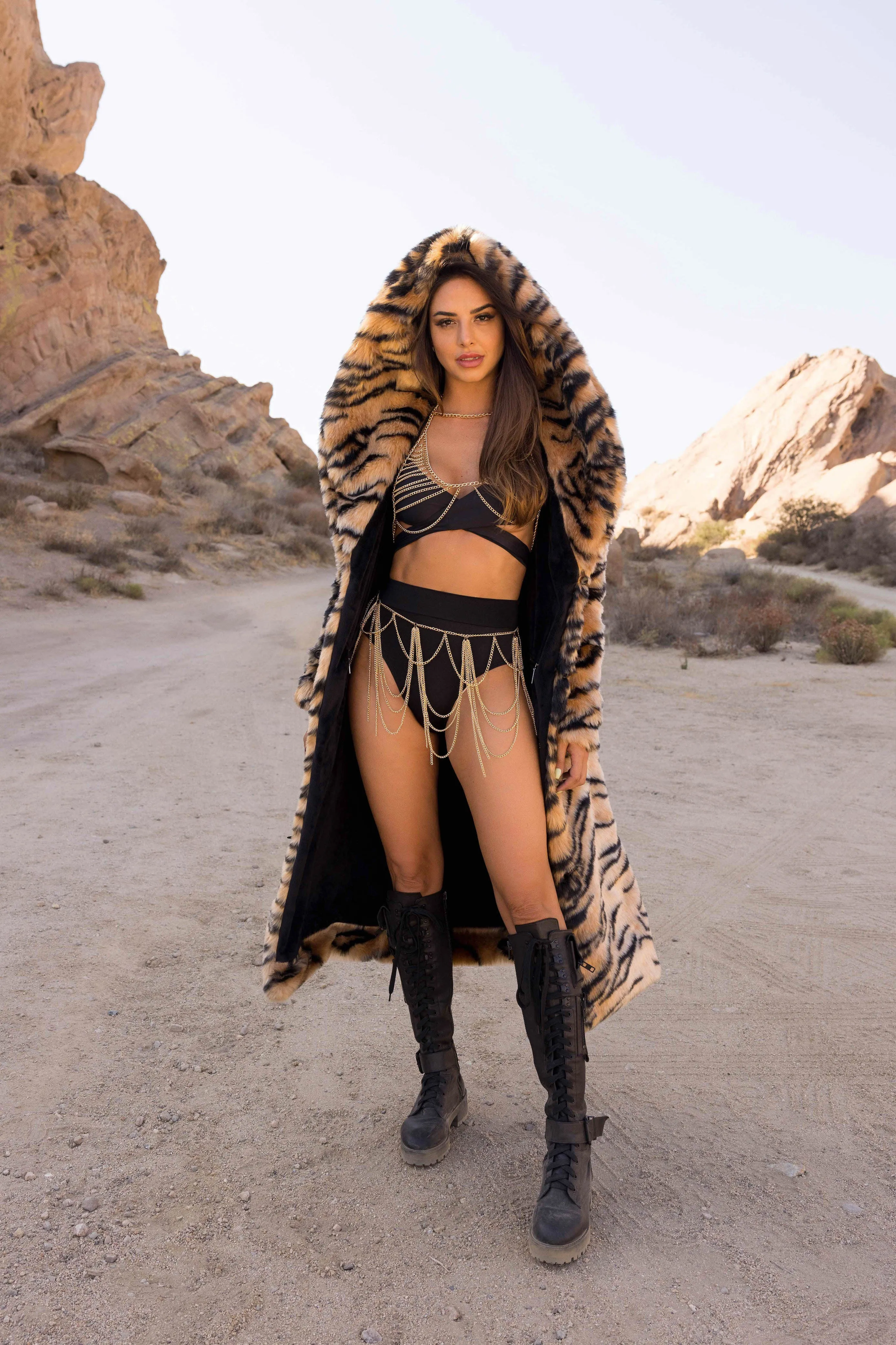 Women's Desert Warrior Coat in "Tiger Queen"