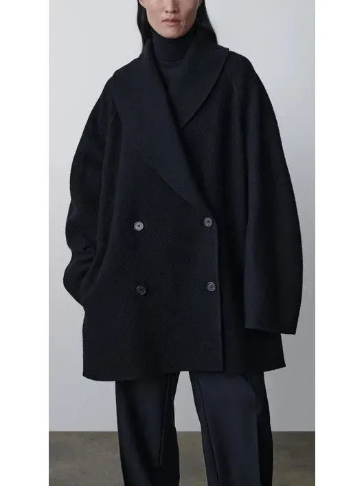 Women’s Double-Breasted Wool and Cashmere-Blend Coat