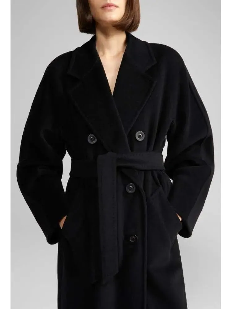 Women’s Double-Breasted Wool and Cashmere-blend Icon Coat, Black