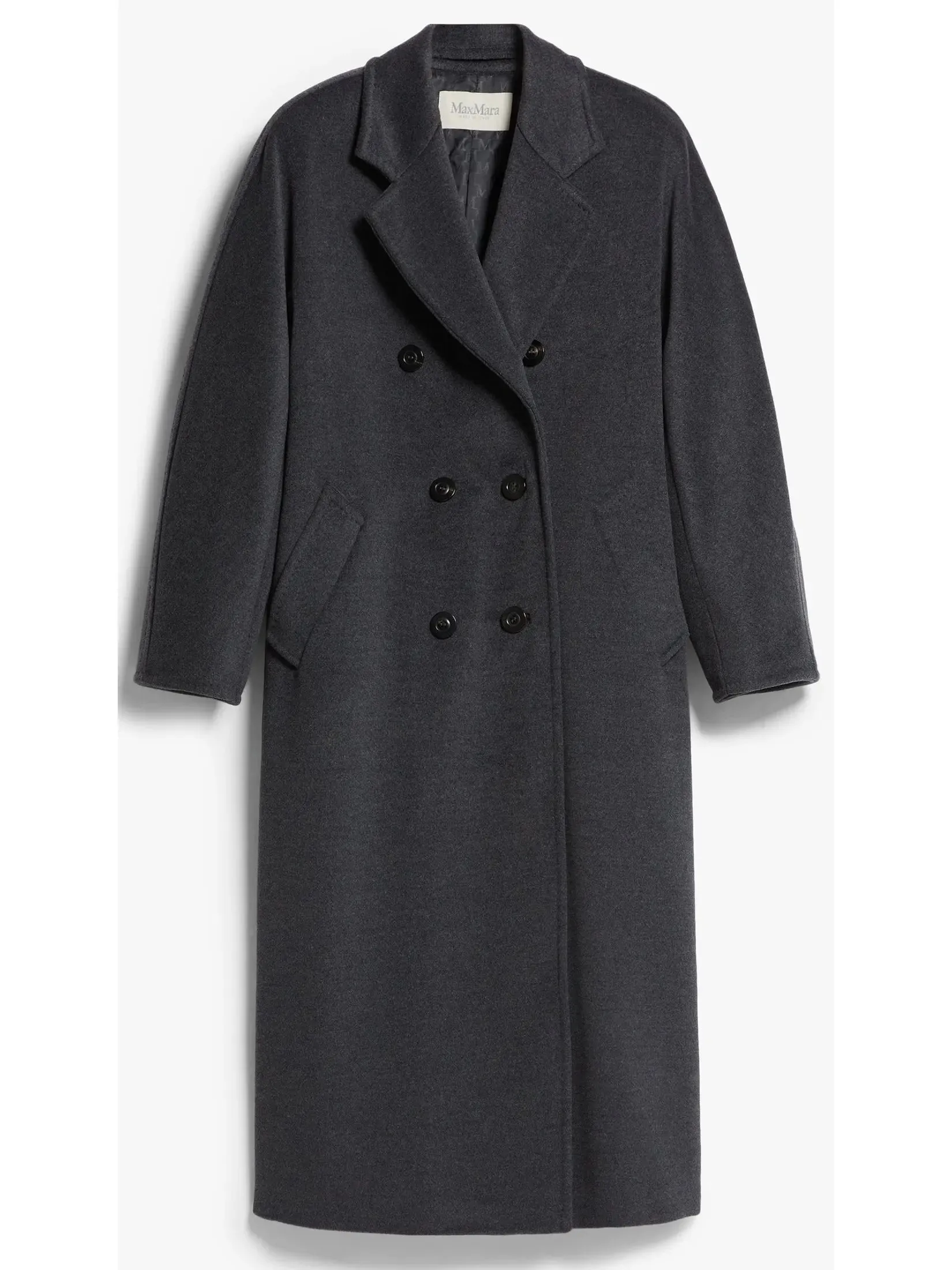 Women’s Double-Breasted Wool and Cashmere-blend Icon Coat, Dark Gray