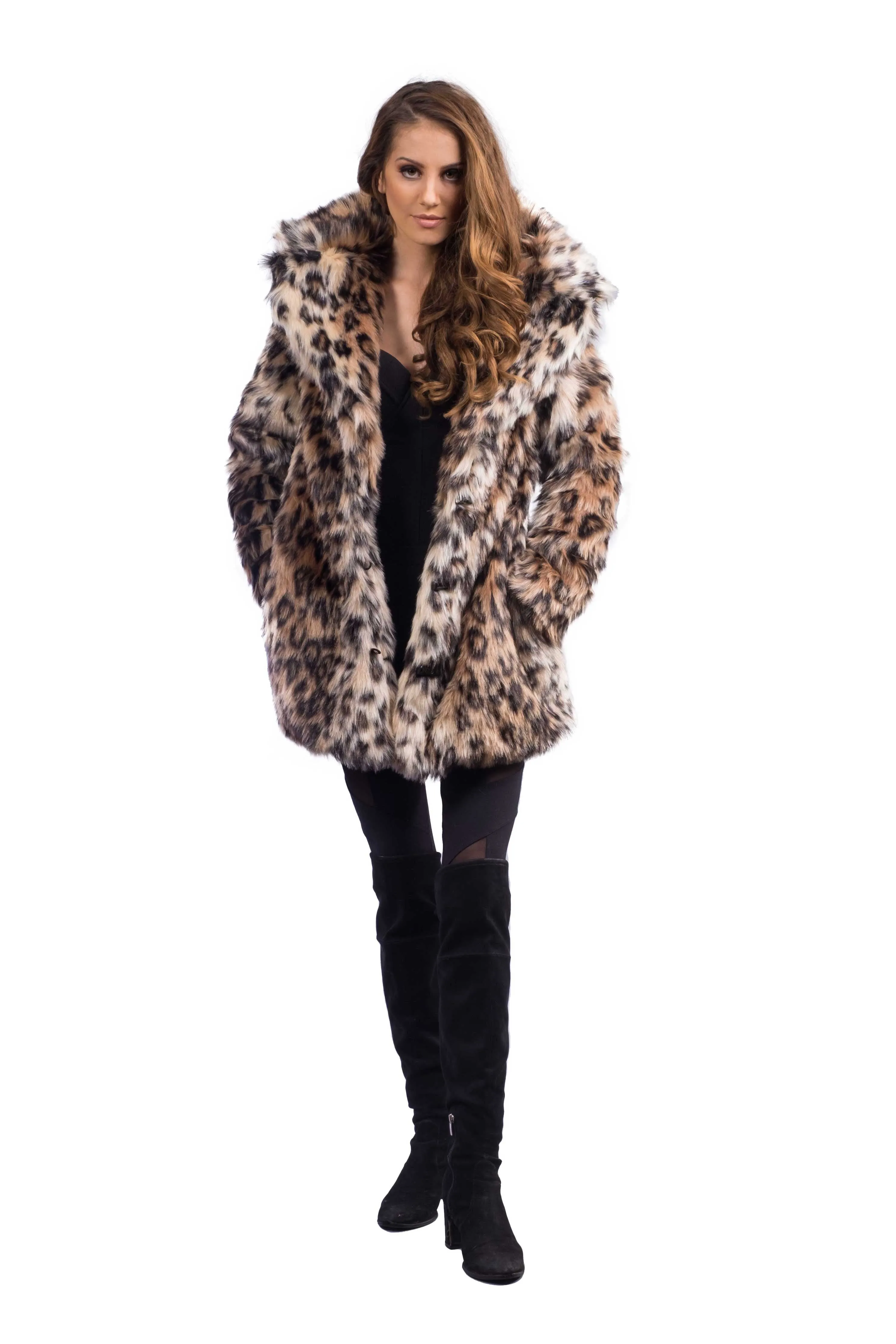 Women's Short Duchess Coat in "Cheetah"