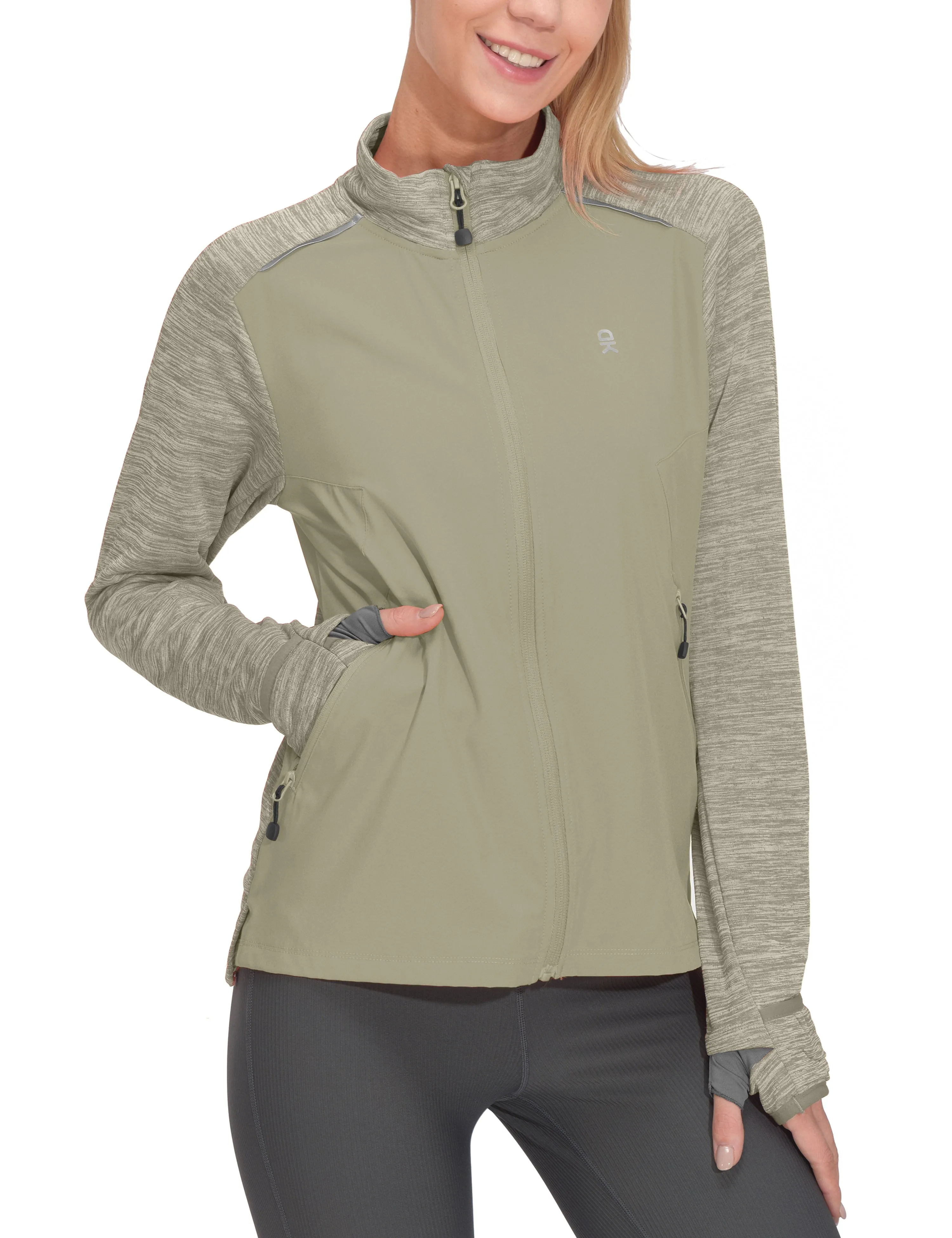 Women's Thumbholes Stretch Golf Running Jacket